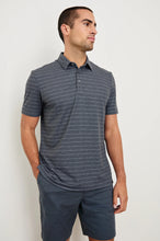 Load image into Gallery viewer, Rails Merced Golf Polo Shirt in Sashiko Border Black