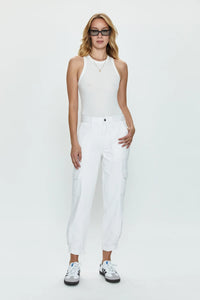 Pistola Josephine High Rise Tapered Cargo in White