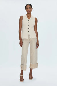Pistola Ryder High Rise Cuffed Jean in Oat