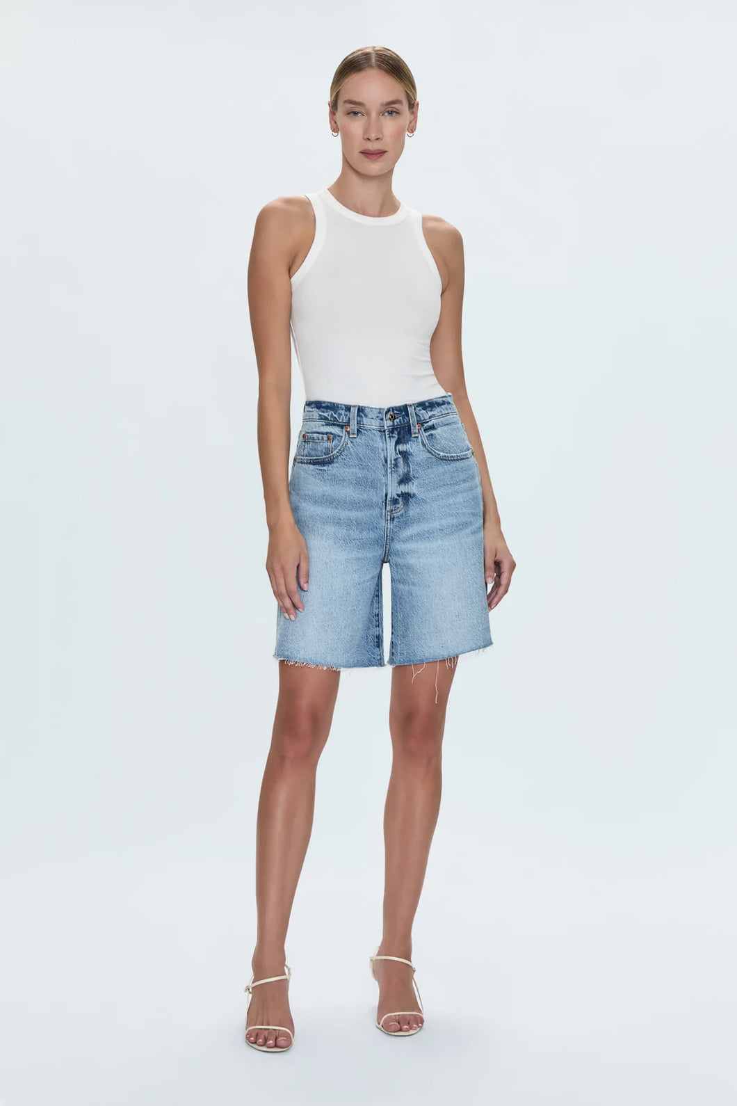 Pistola Kaylee High Rise Pinched Loose Straight Short in Boulder