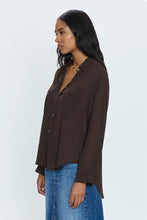 Load image into Gallery viewer, Pistola Reese Sheer Shirt in Dark Roast - FINAL SALE
