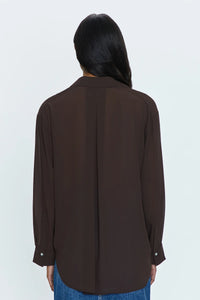 Pistola Reese Sheer Shirt in Dark Roast - FINAL SALE