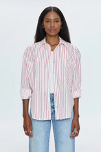 Load image into Gallery viewer, Pistola Samantha Oversized Button Up Shirt in Ruby Stripe