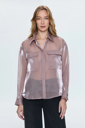 Pistola Miranda Sheer Organza Shirt in Pink Plum - FINAL SALE