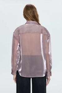 Pistola Miranda Sheer Organza Shirt in Pink Plum - FINAL SALE