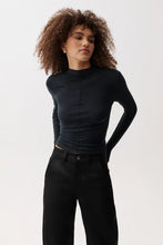 Load image into Gallery viewer, Pistola Dara Long Sleeve Funnel Neck Top in Noir