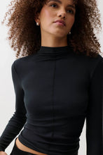 Load image into Gallery viewer, Pistola Dara Long Sleeve Funnel Neck Top in Noir