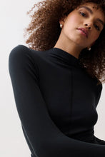 Load image into Gallery viewer, Pistola Dara Long Sleeve Funnel Neck Top in Noir