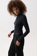 Load image into Gallery viewer, Pistola Dara Long Sleeve Funnel Neck Top in Noir