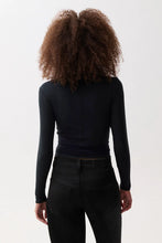 Load image into Gallery viewer, Pistola Dara Long Sleeve Funnel Neck Top in Noir