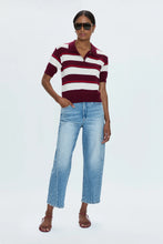 Load image into Gallery viewer, Pistola Drea Polo in Ruby Sangria Stripe