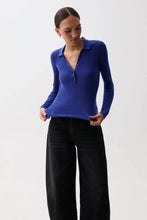 Load image into Gallery viewer, Pistola Elisa Featherweight Polo Henley in Sapphire