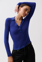 Load image into Gallery viewer, Pistola Elisa Featherweight Polo Henley in Sapphire