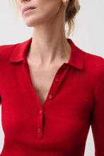 Load image into Gallery viewer, Pistola Elise Featherweight Polo Henley in Savvy Red