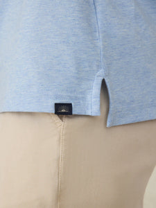Faherty Mens Short-Sleeve Movement Polo Shirt in Cardiff Blue Heather