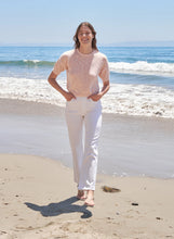 Load image into Gallery viewer, Sundry Short Sleeve Crew Sweater with Contrast Stitching in Faded Pick - FINAL SALE