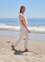 Load image into Gallery viewer, Sundry Short Sleeve Crew Sweater with Contrast Stitching in Faded Pick - FINAL SALE