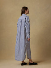 Load image into Gallery viewer, Faherty Costal Poplin Rio Shirt Dress in Seaside Stripe