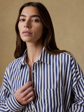 Load image into Gallery viewer, Faherty Costal Poplin Rio Shirt Dress in Seaside Stripe