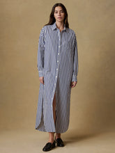 Load image into Gallery viewer, Faherty Costal Poplin Rio Shirt Dress in Seaside Stripe