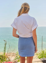 Load image into Gallery viewer, Sundry Vintage Terry Mini Skirt in College Blue
