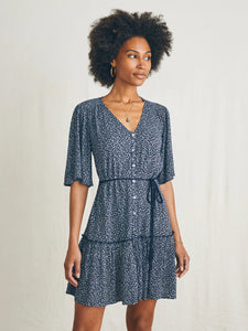 Faherty Orinda Mini Dress in Navy Riverton Ditsy