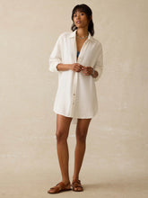Load image into Gallery viewer, Faherty Dune Cotton Gauze Haze Shirtdress in White