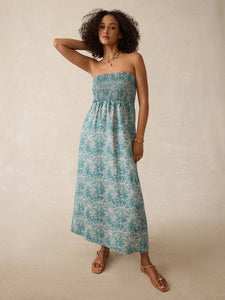 Faherty Sunrise Smocked Dress in Maui Tropics