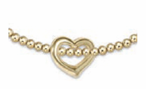 enewton Classic Gold 2.5mm Bead Bracelet - Love Gold Charm