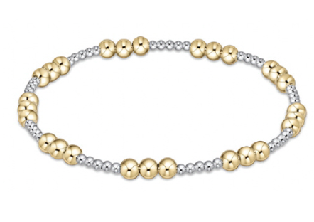 enewton Classic Joy Pattern 4mm Bead Bracelet - Mixed Metal