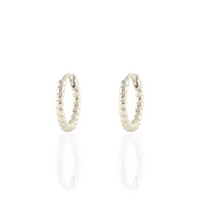 Load image into Gallery viewer, Kris Nations Twisted Hinged Huggie Hoop Earrings in Sterling Silver