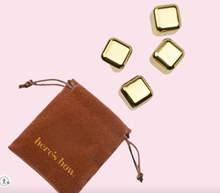 Load image into Gallery viewer, Here's How The Ruby Cubes in Gold Cocktail Chillers - Set of 4