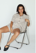 Bailey Rose Texture Stripe Knit Button Up Top
