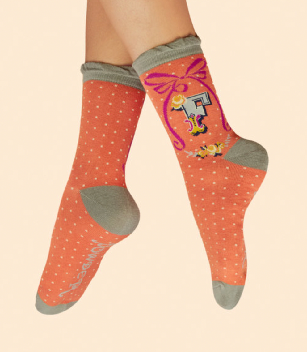 Powder Designs A-Z alphabet socks - FINAL SALE