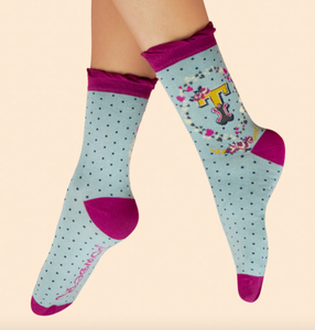 Powder Designs A-Z alphabet socks