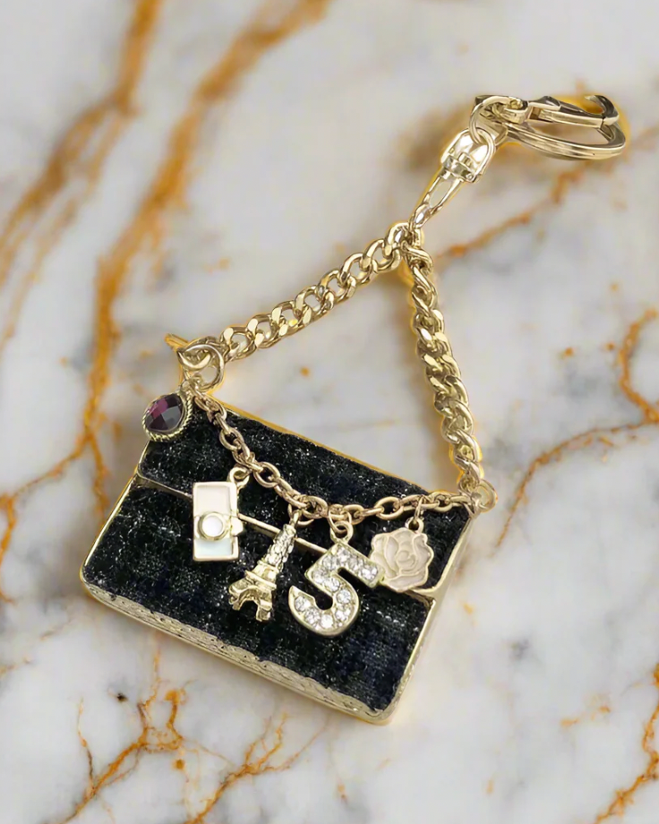 Nash Grey Tweed Handbag Purse Charm