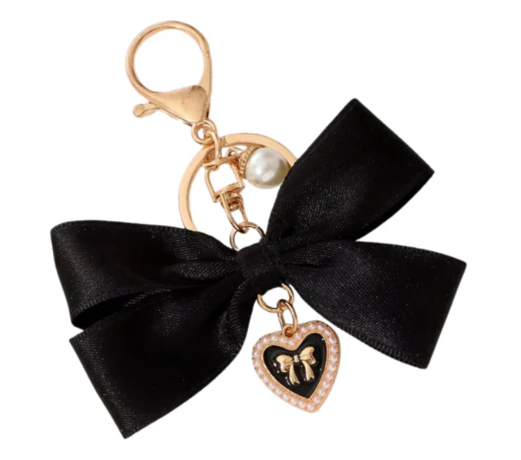 Nash Grey Black Bow Purse Charms