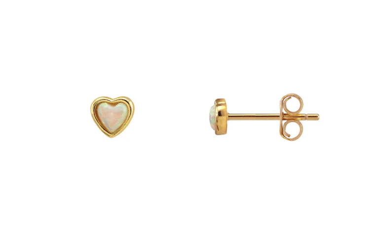 Kris Nations Opal Heart Stud Earrings