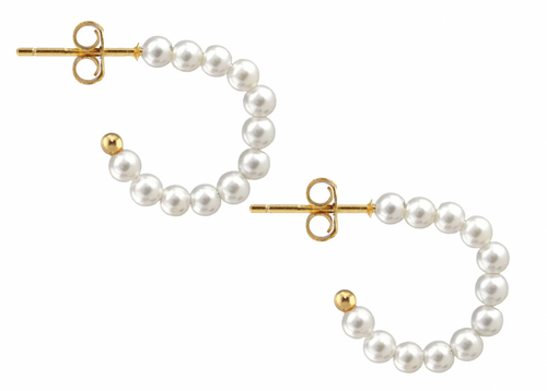 Kris Nations Freshwater Pearl Huggies Post Hoop Earrings