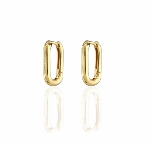 Kris Nations Oval Huggie Hoop Earrings