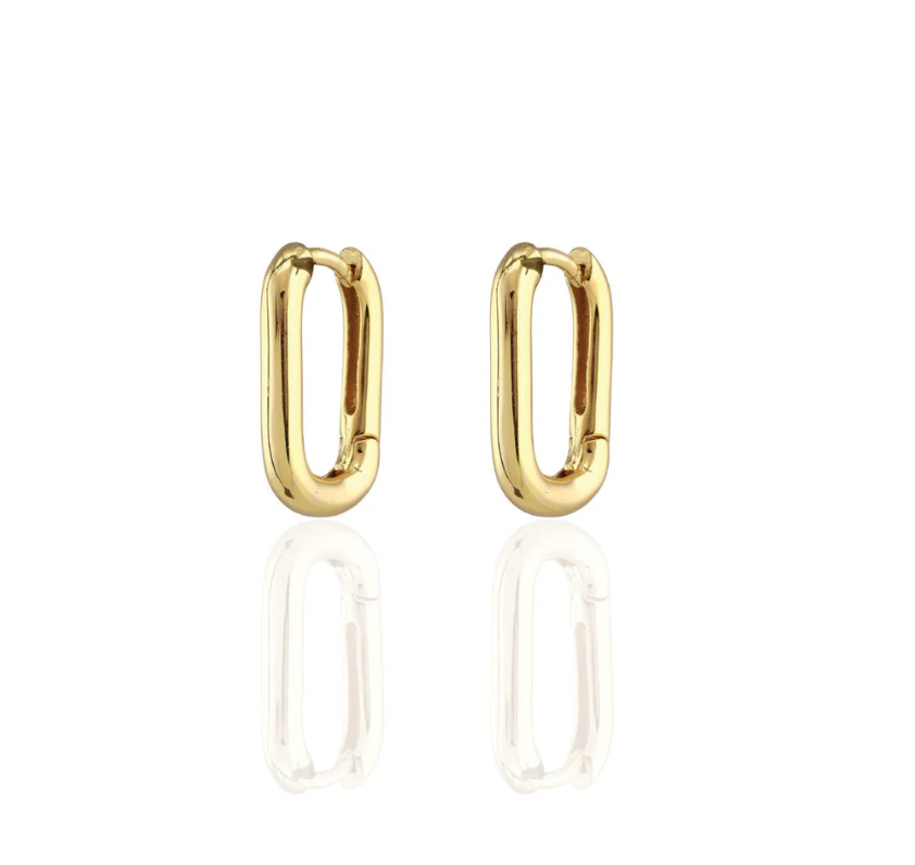 Kris Nations Oval Huggie Hoop Earrings