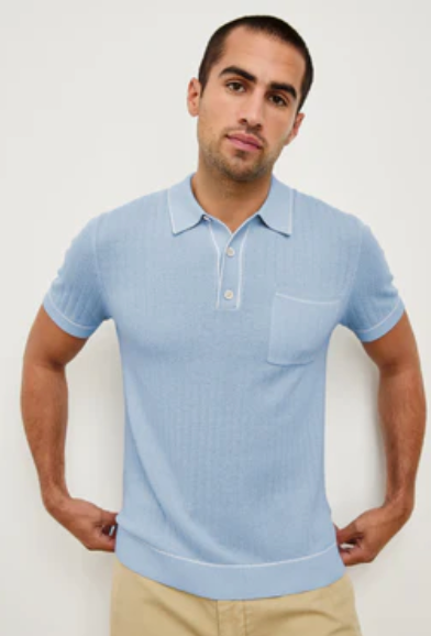 Rails Hardy Polo Shirt in Light Blue