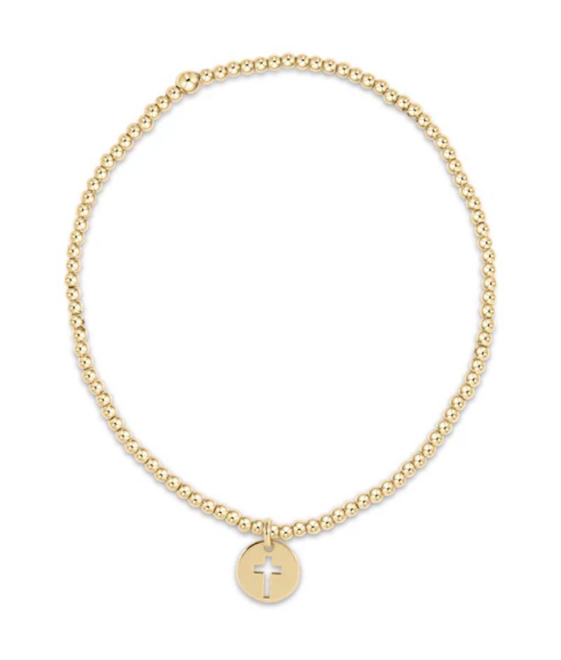 enewton classic gold 2mm bead bracelet - blessed small gold disc