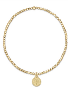 Enewton Classic gold 2mm bead bracelet - blessing small gold disc