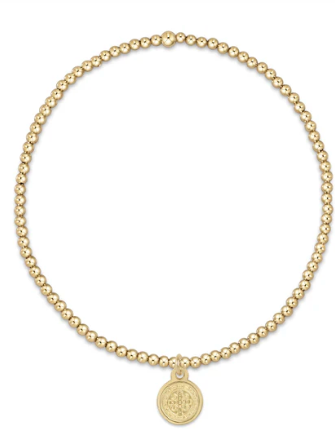 Enewton Classic gold 2mm bead bracelet - blessing small gold disc