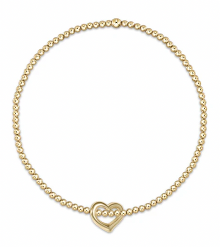 enewton Classic gold 2mm bead bracelet - love small gold charm