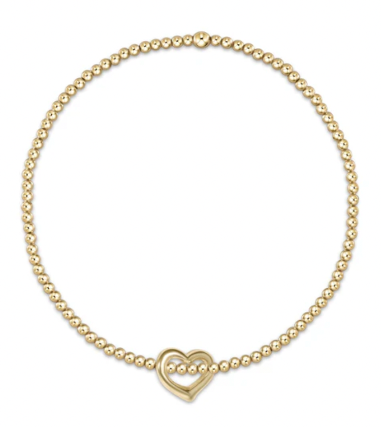 enewton Classic gold 2mm bead bracelet - love small gold charm