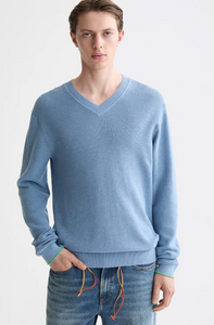 Scotch and Soda Mens Regular-fit cotton linen v-neck