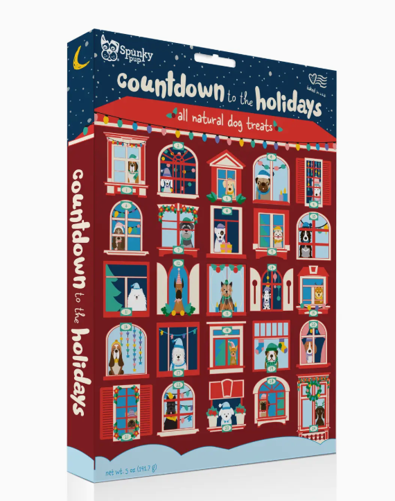Spunky Pup Advent Calendar - 25 Days of Dog Treats - Holiday