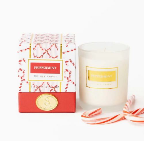 8 Oak Lane Peppermint 5.6oz Soy Wax Candle